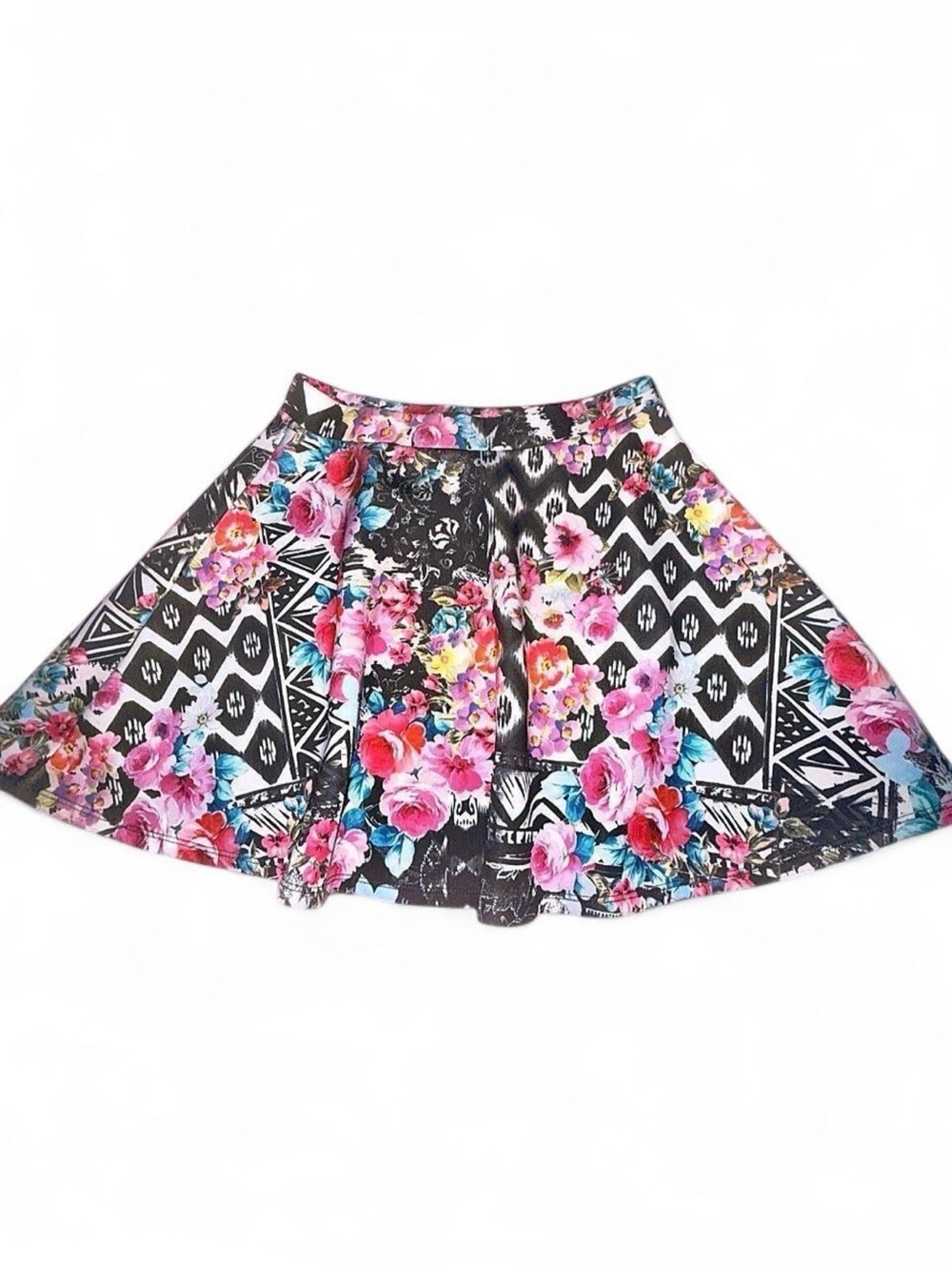 Aeropostale Multicolor Floral A-Line Skater Skirt Size Small Feminine Y2K Barbie